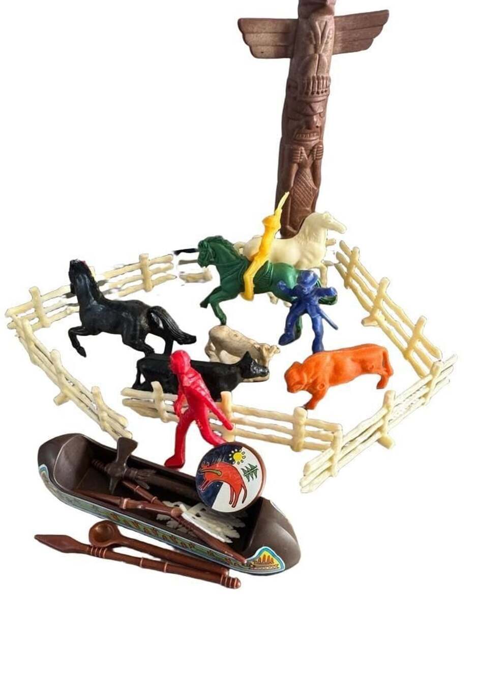 Vintage Playmobil Western Cowboys and Native Americans Toys Lot etc.